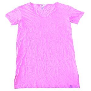 Victorias Secret XS Pink V-Neck Short Sleeve Lounge T-Shirt Dress 32" Long